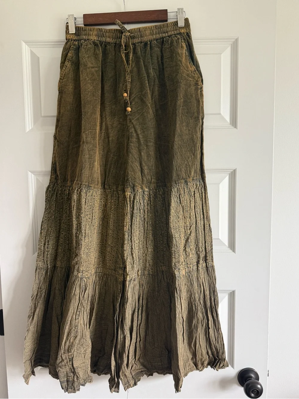 Young Threads NWT Olive Green Earthy Boho Wide Leg Pants Medium